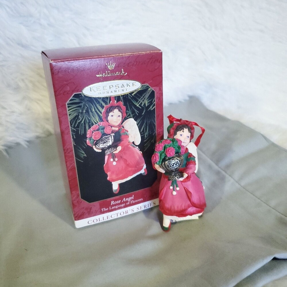 Hallmark Keepsteak ornament collector series rose angel language of flowers 1999